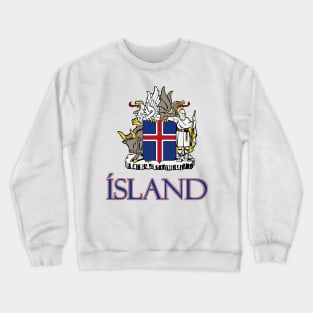 Iceland (in Icelandic) - National Coat of Arms Design Crewneck Sweatshirt